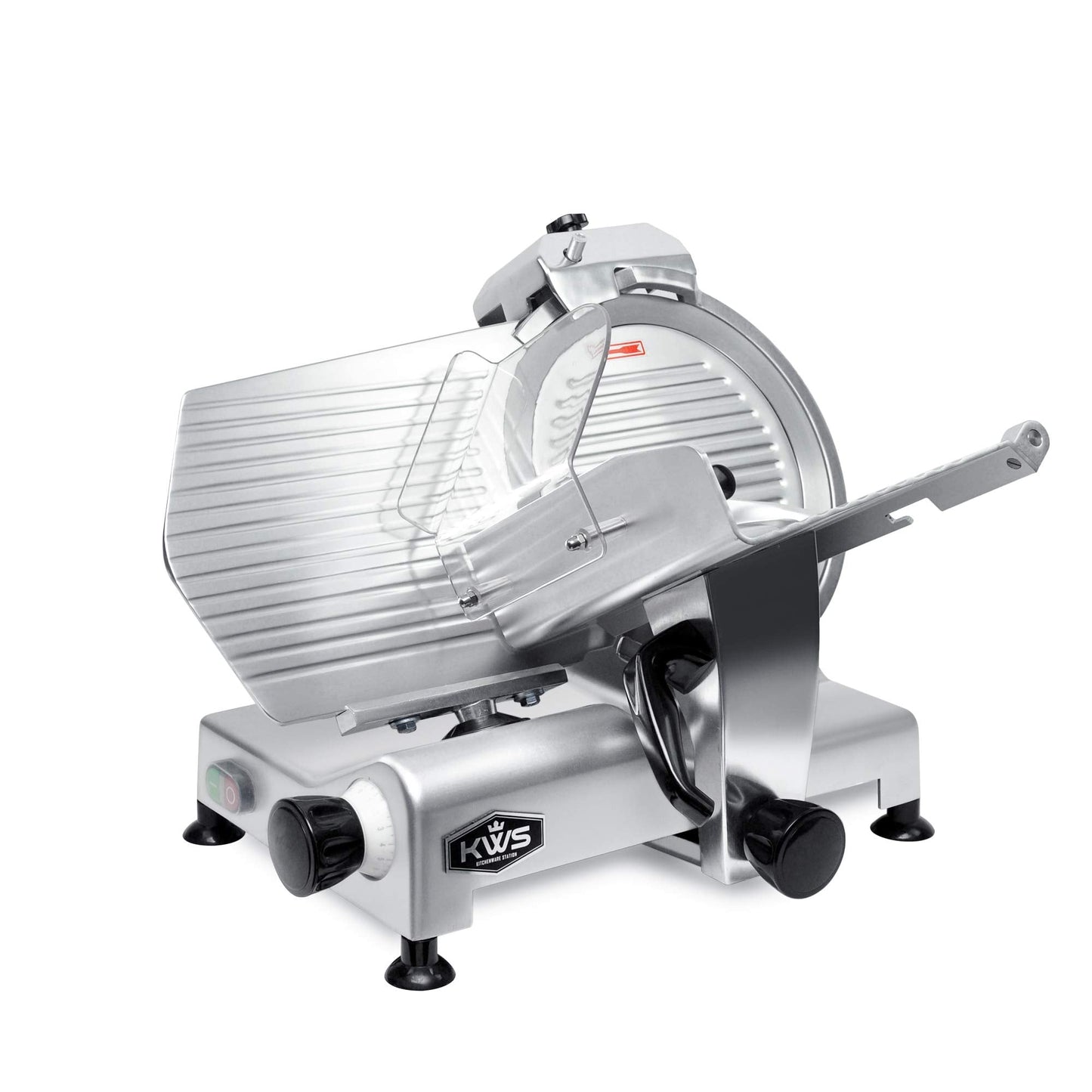 KWS Commercial 420W Electric Meat Slicer 12" Frozen Meat Deli Slicer Restaurant and Home Use [ETL, NSF Certified] (Stainless Steel Blade, 12-Inch Blade)