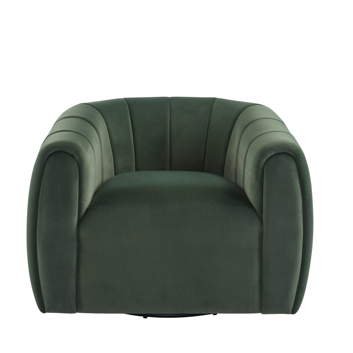 Christopher Knight Home Monroe Velvet Swivel Club Chair,Armchair with 360-Degree Rotation,Upholstered Barrel Swivel Sofa Chair for Living Room/Bedroom,Tufted Back,Thick Cushion, Iron Base, Olive Green
