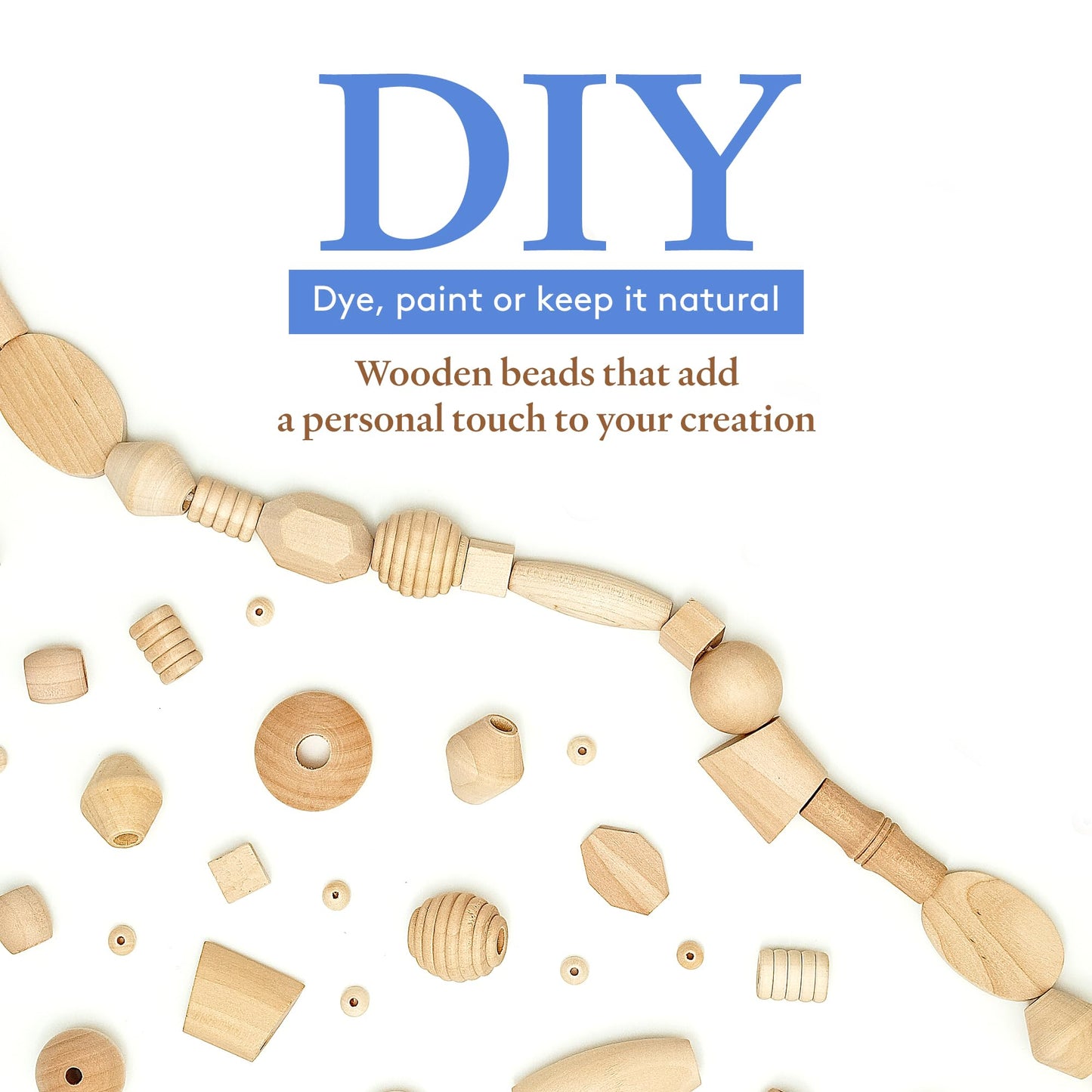 Large Wooden Beads for Crafts - Pack of 100 19mm 3/4 x 3/16 Inch Hole Large Wood Beads for Crafts withHoles for DIY | Round Wooden Balls for Crafts | Wood Beads for Jewelry Making | Woodpeckers