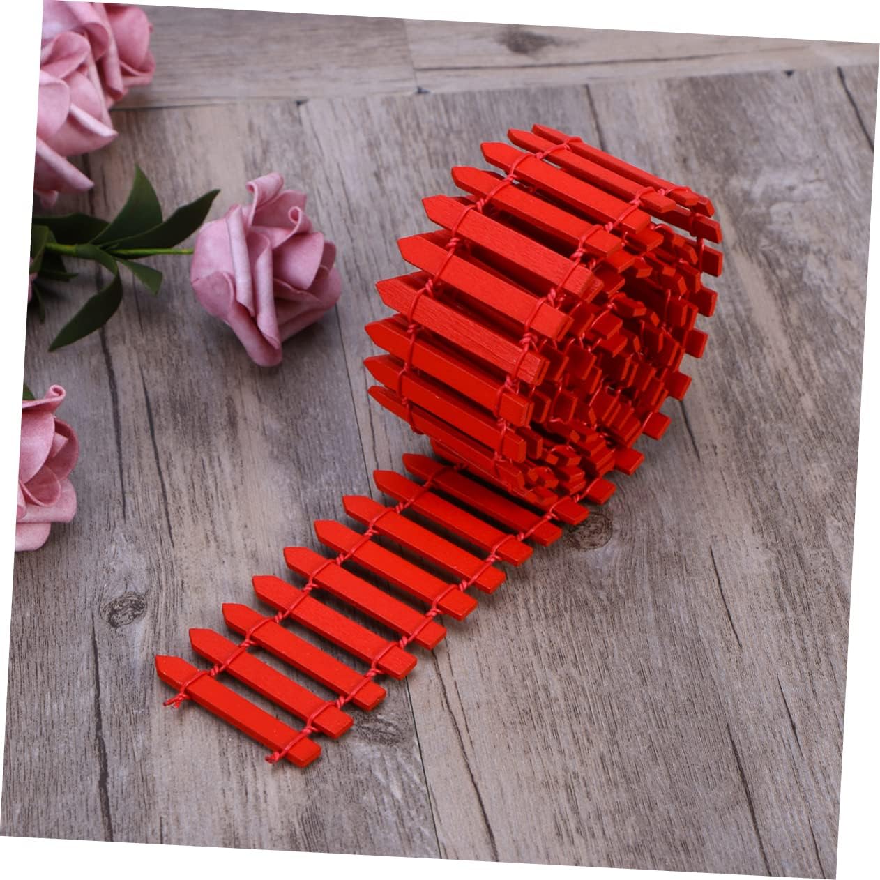 Yardwe 2pcs DIY Picket Garden Plastic Rail Fence Mini Fence for Christmas Village Trees Supplies