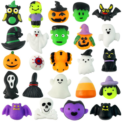 24Pack Halloween Mochi Squishy Toys,Halloween Party Favors, Halloween Classroom Gifts,Bulk Spooky Squishies Toys, Goodie Bag Basket Fillers,Halloween Treats Non Candy for Kids