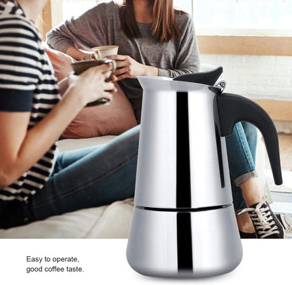 Stainless Steel Moka Pot Espresso Coffee Maker, Portable Electric Heating Espresso Maker for Home Office Use
