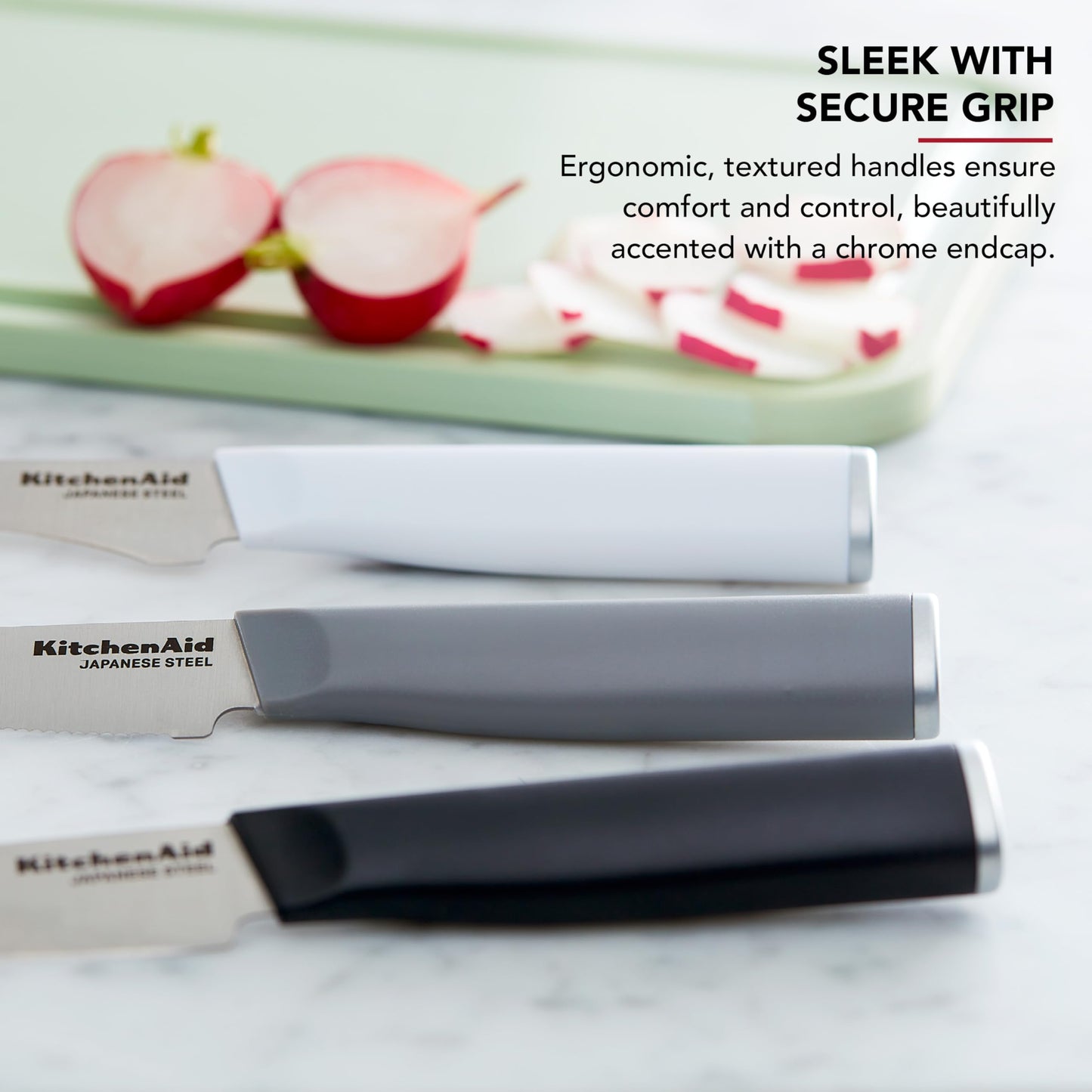 KitchenAid Paring Knife Set, Stainless Steel Kitchen Knife Set, Razor-Sharp Blades, 3 Piece, Multicolor