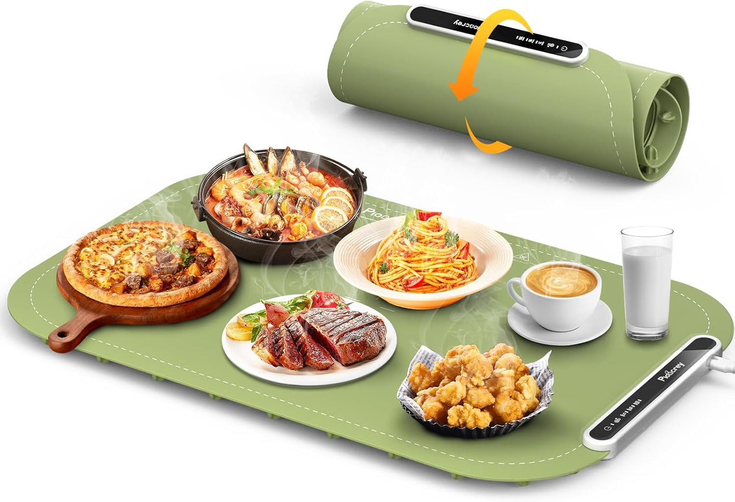3 2 Food Warming Mat, Silicone Electric Heating Tray to Keep Food Warm at Party, Heating Mat for Food with Temperature