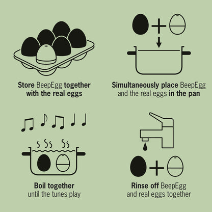 Circles Beepegg – Egg Timer for Boiling Eggs – Musical Egg Cooker for Soft, Medium, Hard Boiled Eggs – Food Safe – Singing Floating Egg Timer – Egg Cooker for 3 Levels of Doneness - Brainstream