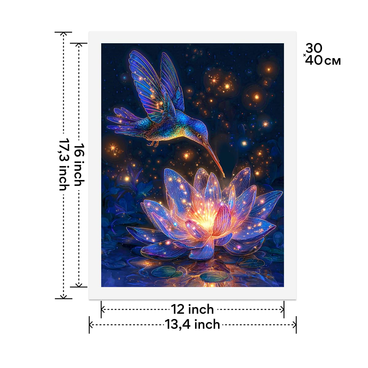 LuwoArte Hummingbird Diamond Art Kits for Adults,DIY Sparkling Bird Diamond Painting Kits on Canvas Round Diamond Gem,5D Full Drill Painting Kit Art and Crafts for Adult Home Wall Decor 12 X 16 inch