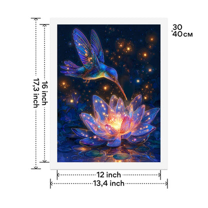 LuwoArte Hummingbird Diamond Art Kits for Adults,DIY Sparkling Bird Diamond Painting Kits on Canvas Round Diamond Gem,5D Full Drill Painting Kit Art and Crafts for Adult Home Wall Decor 12 X 16 inch