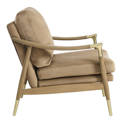 Modway Langford Stain-Resistant Performance Velvet Armchair – Mid Century Modern Velvet Chair with Wood Frame – Upholstered Accent Chair for Living Room or Bedroom