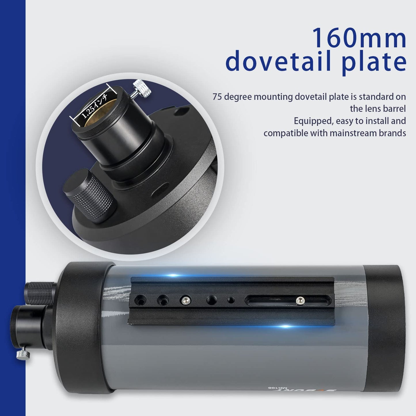 SVBONY MK105 Maksutov-Cassegrain Telescope, Dispersion-Free Imaging, 105mm Catadioptric Telescopes,160mm Dovetail Plate Catadioptric OTA, High-Reverse Electrolyte Coating for Planet Visual Photography