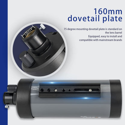 SVBONY MK105 Maksutov-Cassegrain Telescope, Dispersion-Free Imaging, 105mm Catadioptric Telescopes,160mm Dovetail Plate Catadioptric OTA, High-Reverse Electrolyte Coating for Planet Visual Photography