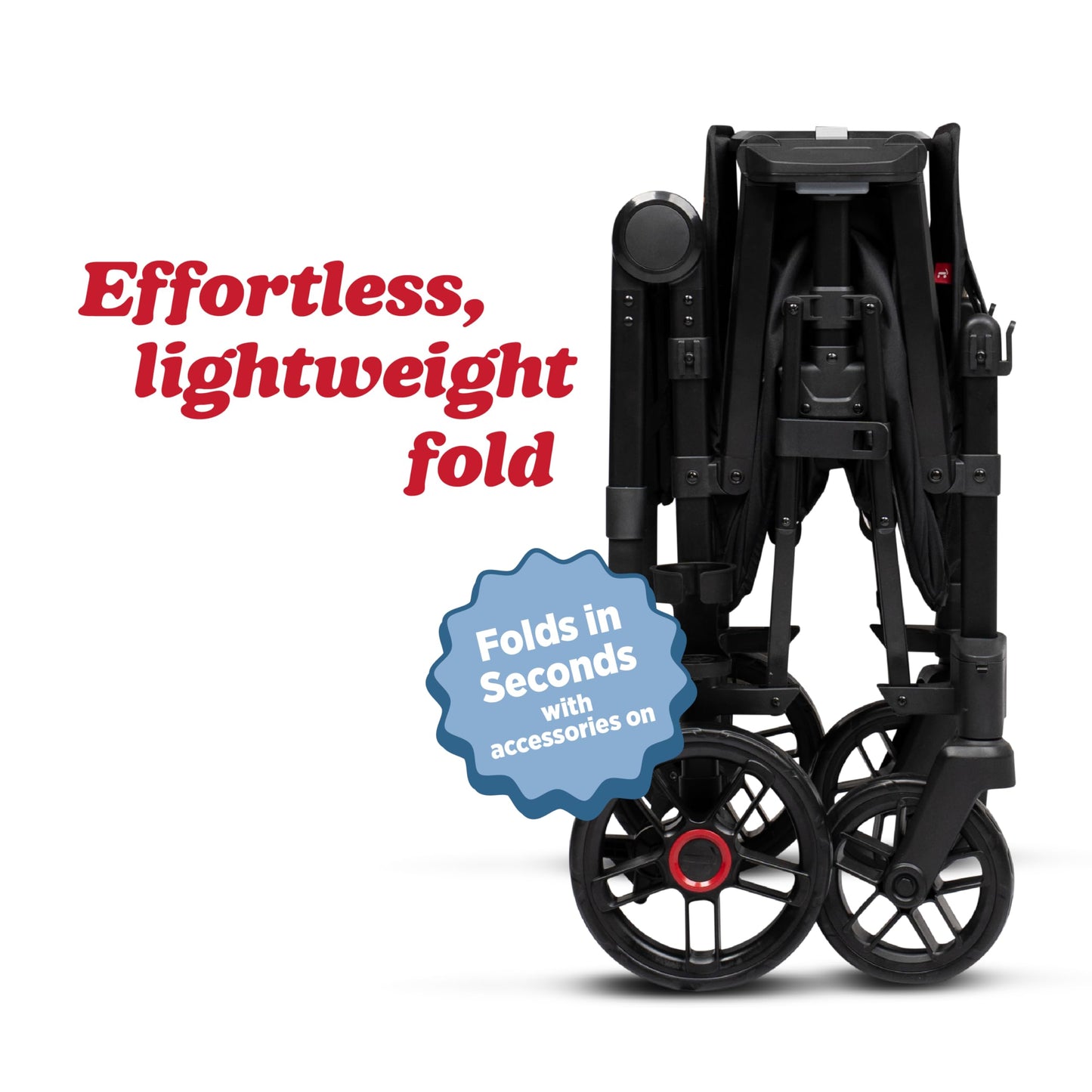 Radio Flyer Voya 2.0 2-Seat Stroller Wagon, for Kids 6+ Months, Lightweight, Compact, Foldable, UV Canopy, Included Storage, Seats Convert to Flatbed, Stroller Wagon for Kids