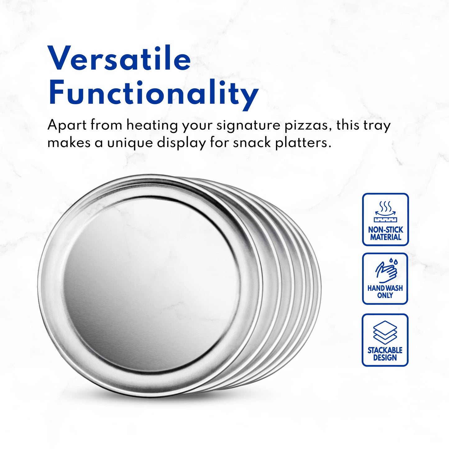 New Star Foodservice 536594 Restaurant-Grade Aluminum Pizza Pan, Baking Tray, Coupe Style, 18-Inch