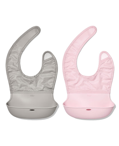 OXO Tot Roll-Up Bib - 2 Pack - Drizzle and Blossom
