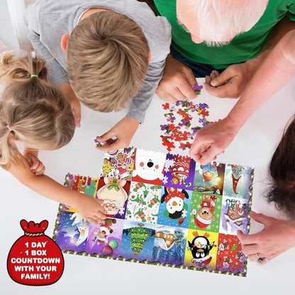 ArtCreativity Christmas Advent Calendar Puzzle 2025-1000 PC Advent Jigsaw Puzzle with 24 Day Countdown to Christmas - Kids Holiday Puzzle Advent Calendar 2025