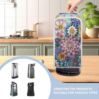 Can Opener Cover, Square Protective Oil-Proof Dust Cover for Most Electric Can Openers - Boho Flower