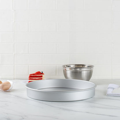 Restaurantware-Met Lux 14 x 2 Inch Round Cake Pan - Straight-Sided Baking Tin, Oven-Ready & Freezable