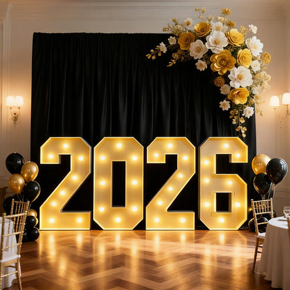 ZUOKEMY 2.3 FT LED Light Up Number Sign - Class of 2026 Marquee Letters, Christmas & New Year Graduation Decor for Indoor Outdoor Celebration & Photo Backdrop