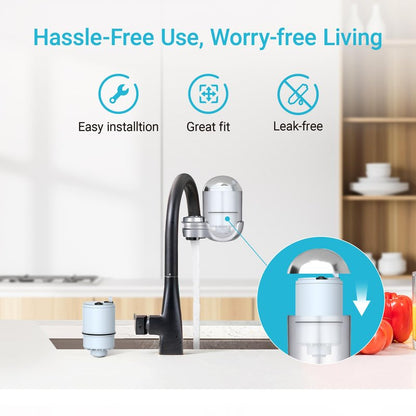 [Alkaline] AQUA CREST CF08D Faucet Filter, Compatible with All PUR® Plus Water Filter, PUR® Plus RF9999® Faucet Water Filter, 6-Month, 600-Gallon, 2 Pack