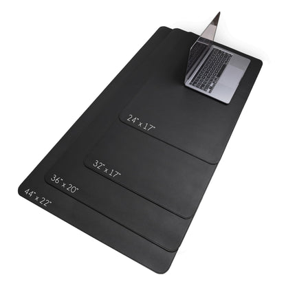 Vine Creations Leather Desk Mat 24" x 17", Desk Protector, PU Leather Desk Pad, Non Slip Small Desk Pad Mat, Desk Blotter, Desk Pads on Top of Desks, Home or Office Small Desk Mat (Black)