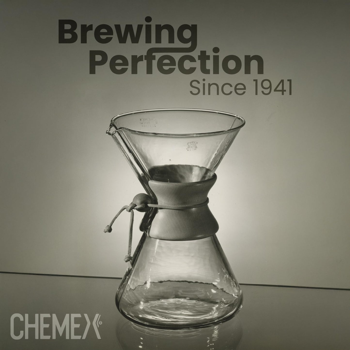 Chemex Pour-Over Glass Coffeemaker - Glass Handle Series - 10-Cup - Exclusive Packaging