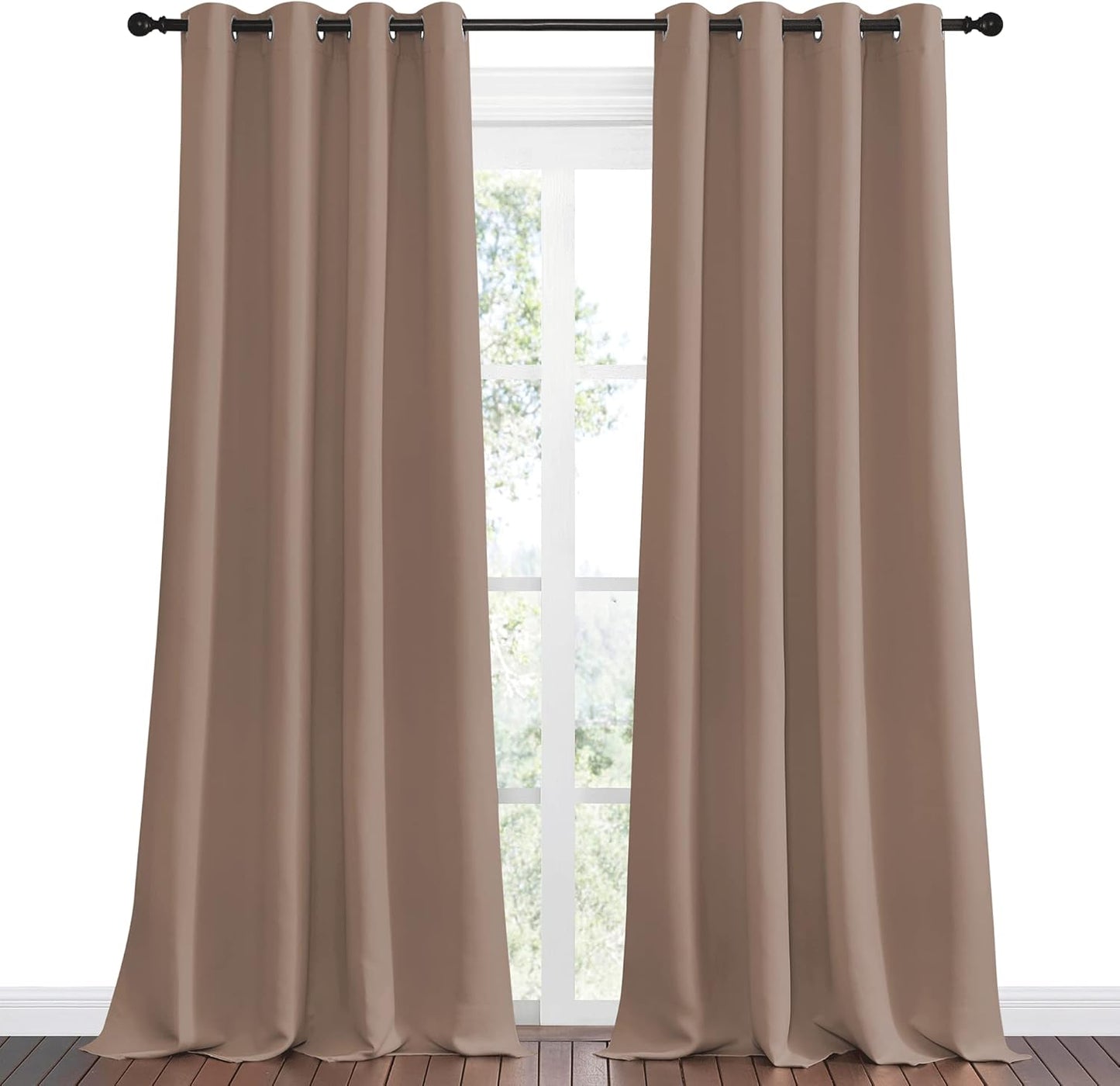 NICETOWN Blackout Curtains - Thermal Insulated Grommet Drapes for Bedroom | Set of 2 Panels, 55x90 Inch, Cappuccino