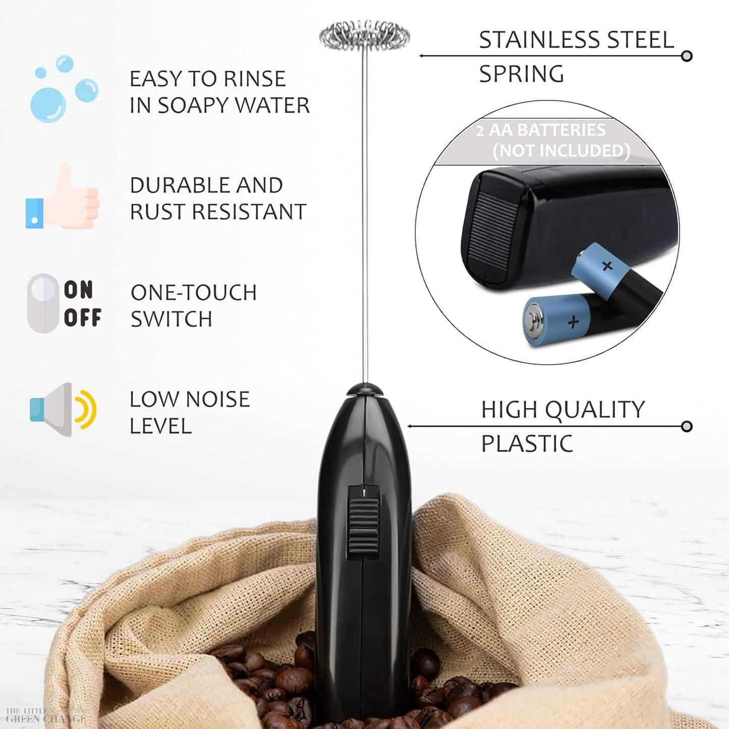 Daily-buy 4pcs Electric Mini Kitchen Stirrer - Battery Operated Milk Frother & 2 PCS Brushes Gift