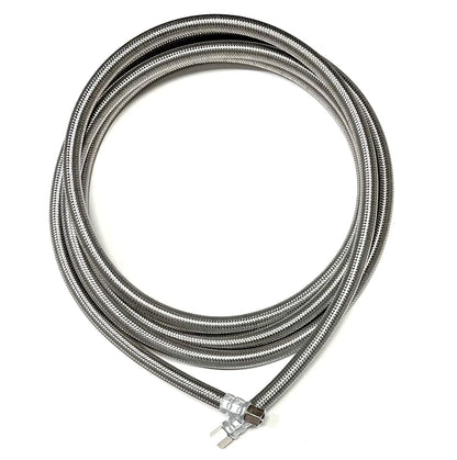 10 FT Stainless Steel Braided Ice Maker Hose with 1/4" Comp Connection