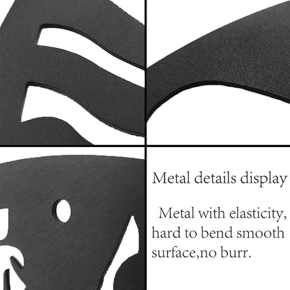 CREATCABIN Metal Tree Leaf Wall Decor, Double Black Wrought Iron Scroll Sculpture Leaf Hanging Decor