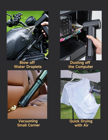 Jet Fan MAX - KiCA Jetfan Car Air Blower and Vacuum Turbo Fan,Electric Cordless Strong Blower 85000 RMP for Car Window Snow/Leaf Clearing,Dry Motocycle,Computer Dust Remove,Outdoots,Long Battery Life