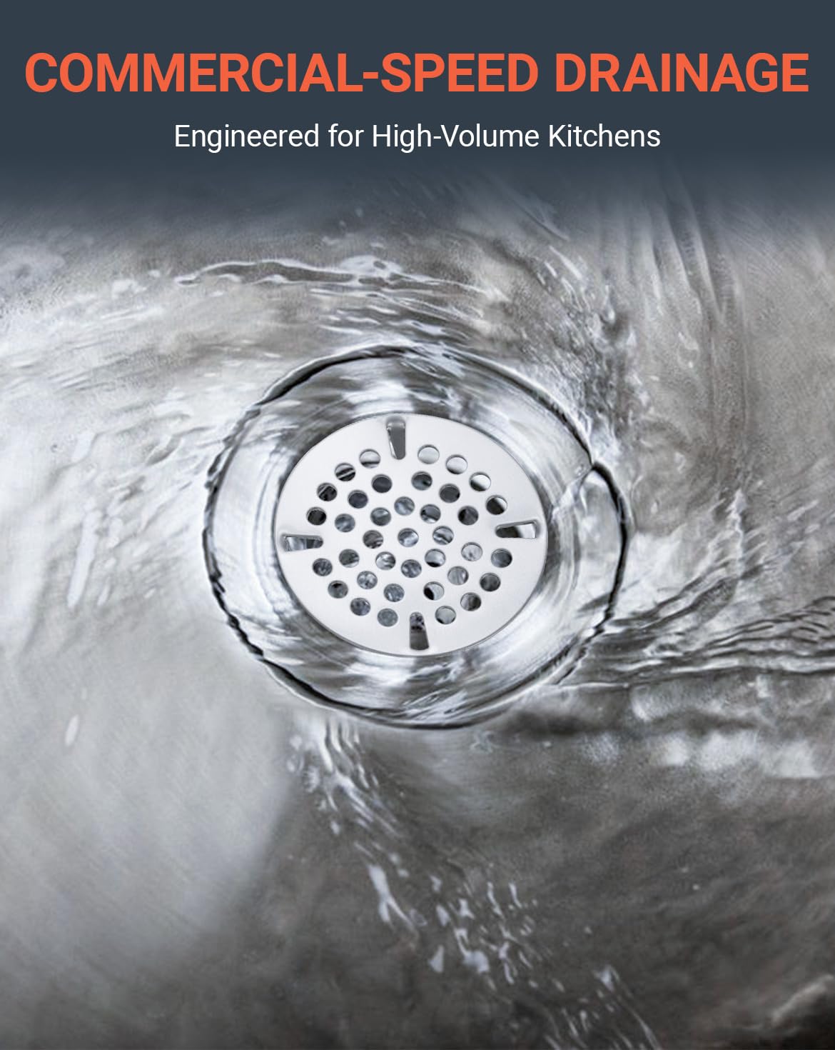 Phivan 3-1/2 Inch Commercial Sink Strainer - 304 Stainless Steel 41-Hole Clog-Free Drain Cover, Precision Fit for 3.5" Drains & 3 Compartment Sinks, Heavy-Duty for High-Volume Kitchens (3-Pack)