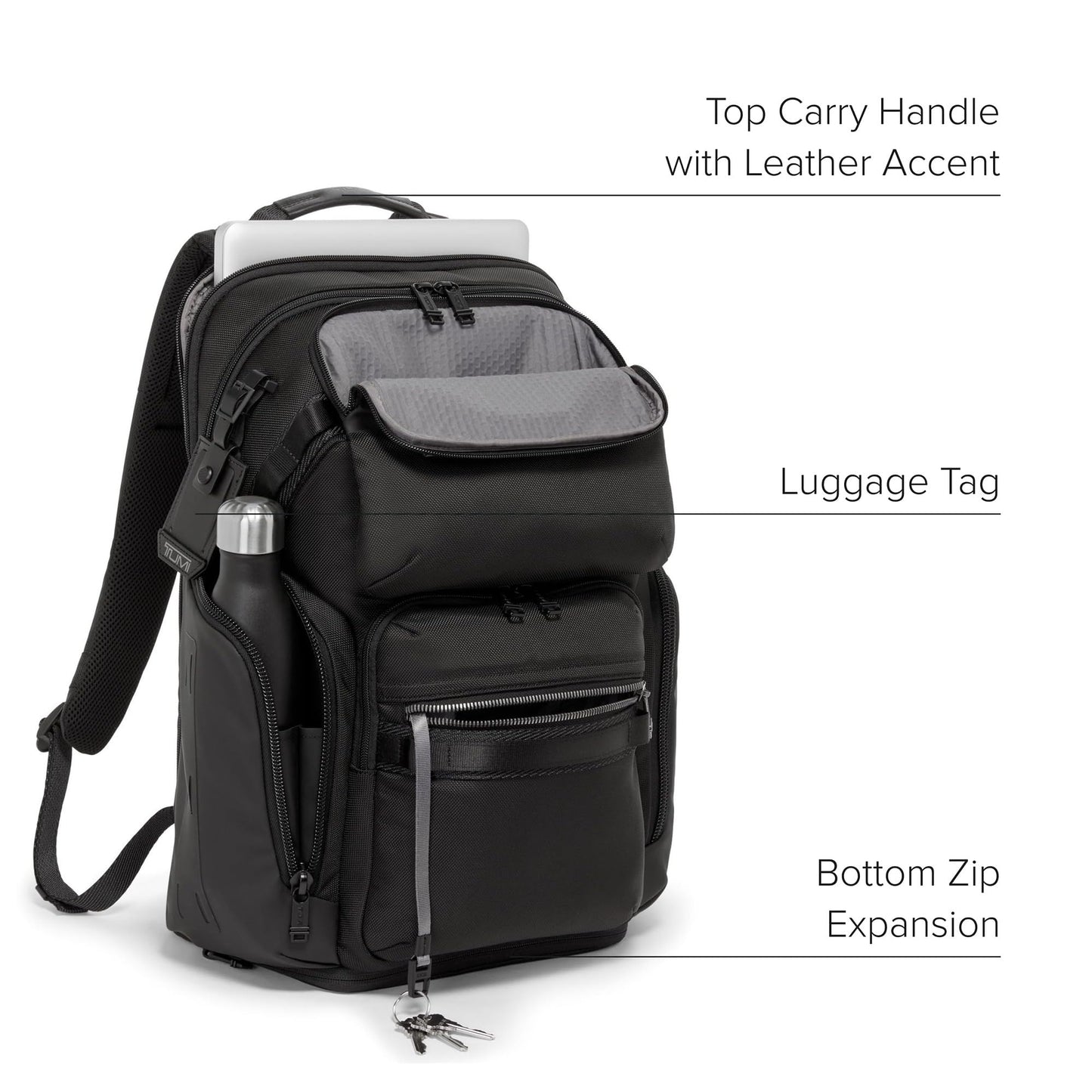 TUMI - Alpha Bravo Nomadic Backpack - Men's Durable Carry On Bag - 18.8" X 15.0" X 9.0" - Fits up to 15" Laptop - Black