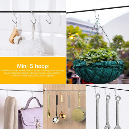 HNYYZL 50Pcs S Hooks, Heavy-duty S Shaped Hook Connectors, Corrosion Protection Metal Hangers for Indoor and Outdoor