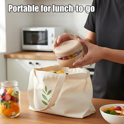 Tronco 16 oz Glass Food Storage Containers with Lids, Airtight, Leak & Spill Proof Glass Lunch Bowls for Meal Prep, Salad, Yogurt, Soup & Stew, Microwave & Dishwasher Safe, BPA-Free, Set of 1