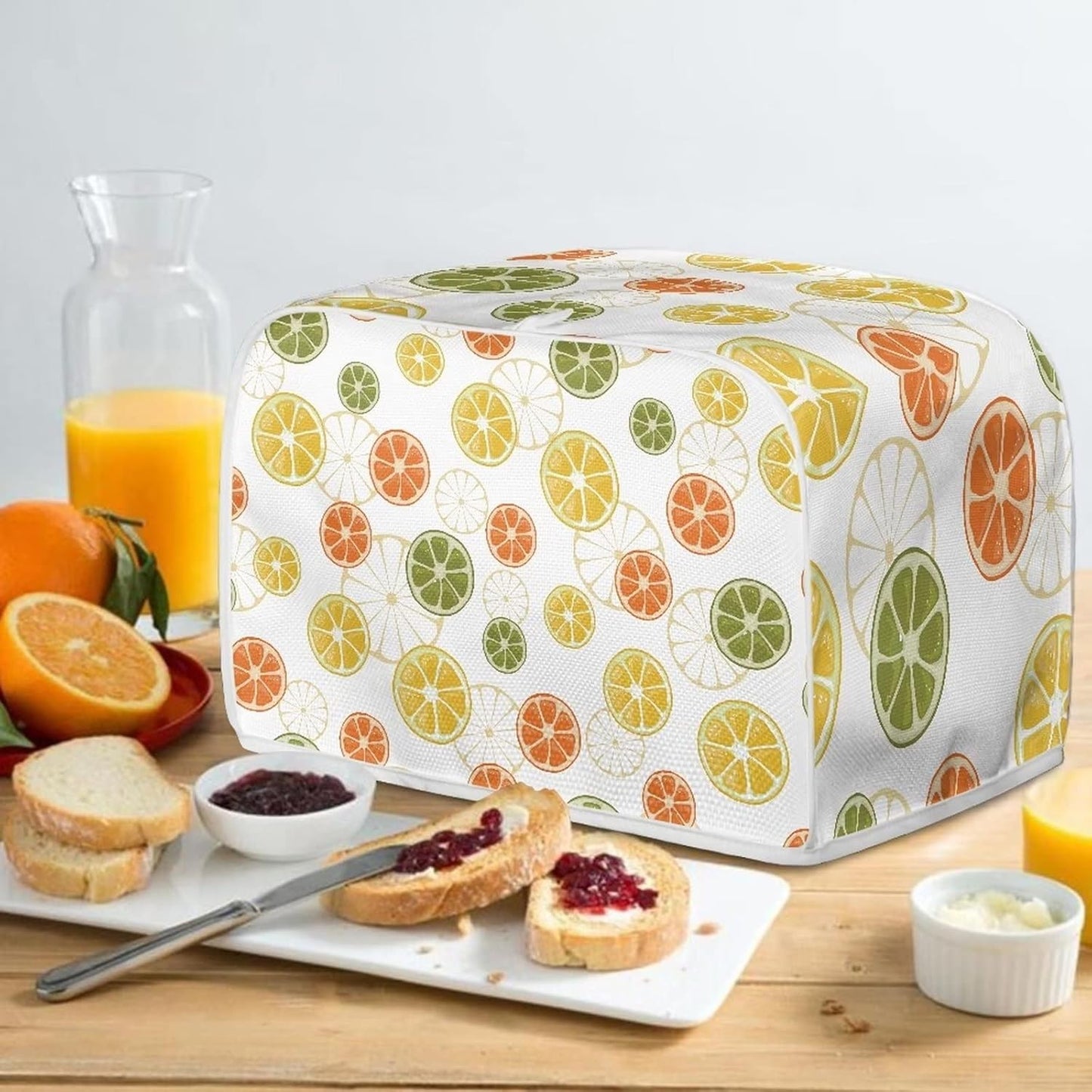 FOR U DESIGNS Lemon Pattern 2 Slice Toaster Oven Dust Cover, Durable & Washable Kitchen Cover