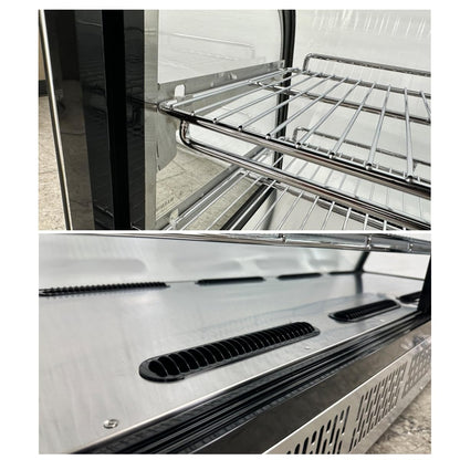 Bakery Display Cooler Countertop Refrigerated Case Desktop Vertical 28 ins Commercial Restaurant Pastry Deli Stainless Steel Base Curved Glass NSF Food Cooler CW120720