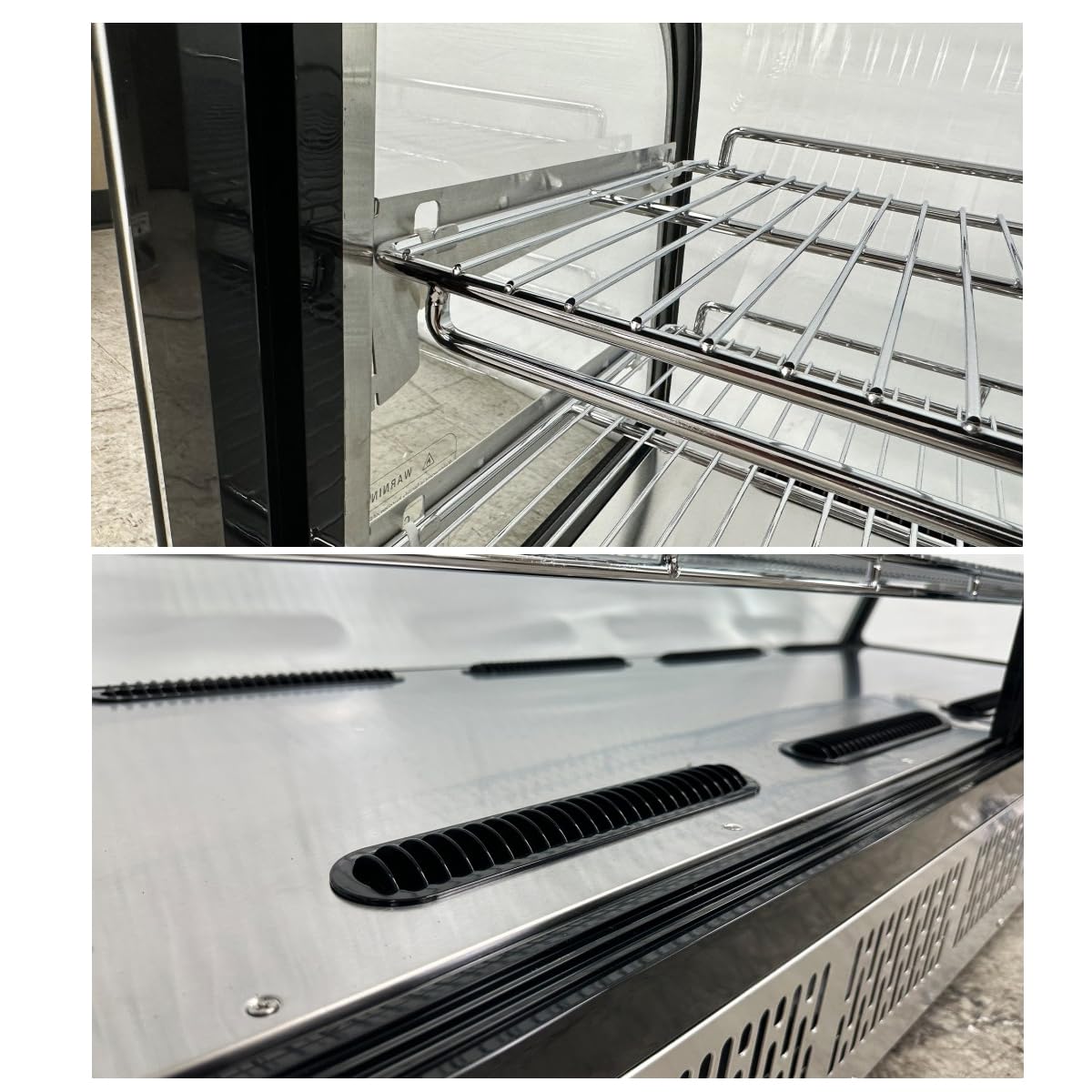 Bakery Display Cooler Refrigerated Case Countertop Desktop Slope Round-Corner 36 ins Commercial Restaurant Pastry Deli Stainless Steel Base Curved Glass NSF Food Cooler CW160R
