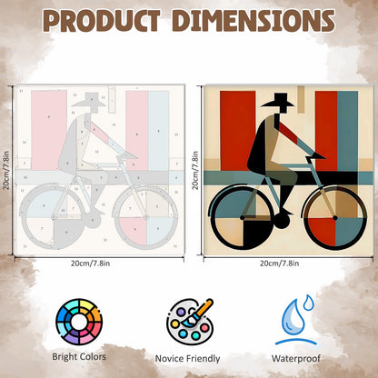 DOMROM 4 Pack Paint by Numbers Kit for Adults, Abstract DIY Acrylic Oil Painting on Canvas, Geometric Paint by Number Kits for Home Wall Decor, Craft Gift for Adults 8x8 Inch