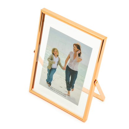 Calculs Rose Gold Floating Frame Vertical Shelf Picture Frame Tabletop Rose Gold Sign Photobooth Place Card/Menu Holder for Wedding, Party, Ceremony or Home Décor