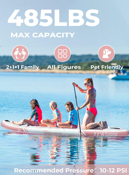 TIGERXBANG Inflatable Stand Up Paddle Board 11'6"×35"×6" with Complete Accessories, Premium Large Paddle Boards for Adults/Youth, Paddle Board Polar Rose Collection