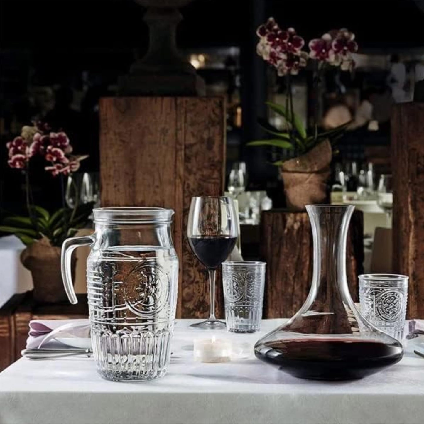 Bormioli Rocco Romantic, Elegant Floral Glass Pitcher, 60.75 oz, Made In Italy.