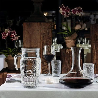 Bormioli Rocco Romantic, Elegant Floral Glass Pitcher, 60.75 oz, Made In Italy.
