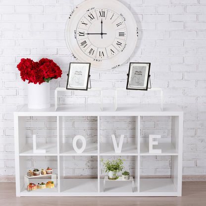 Soaoo 4 Pcs Large Acrylic Riser Display Stands Clear Shelf Riser Jewelry Stand Retail Desktop Display for Show Decor Cupcake, Collectibles Figures, Organize, Decor(10.25 x 4 x 4.25 Inches)