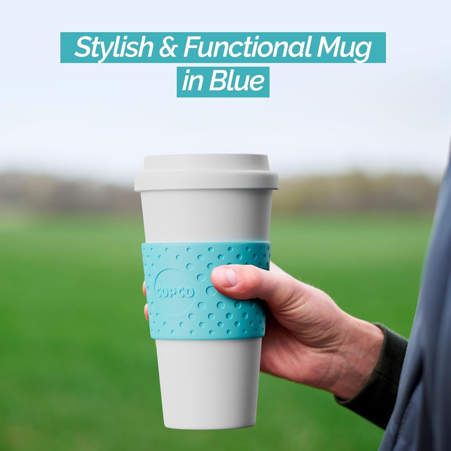 Copco Acadia 16 oz Travel Mug, Insulated Reusable Coffee Tumbler, Leak-Proof Lid, BPA-Free, Azure Blue