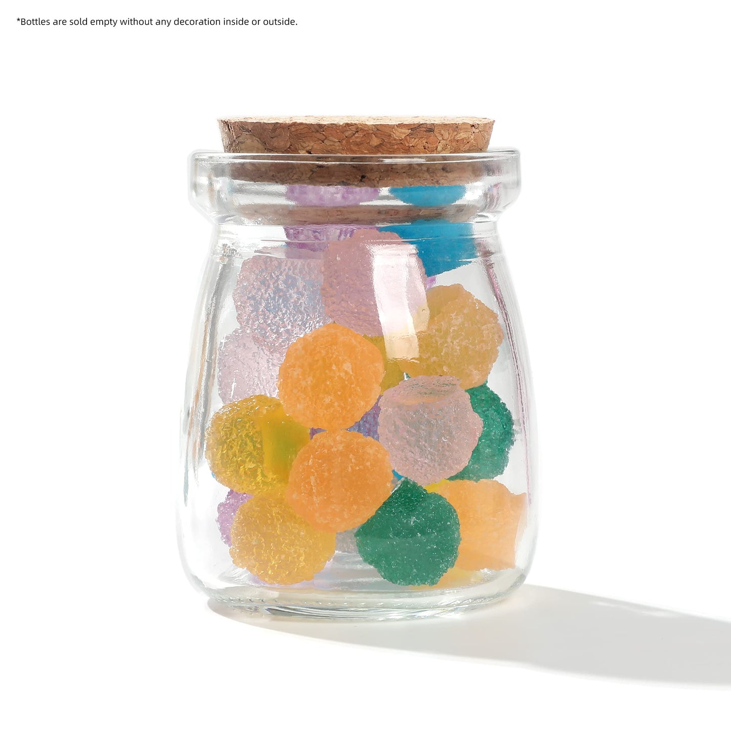 Magic Season Decorative Glass Bottle with Cork Stopper (3.3 oz Pudding Bottles / 6 Pcs)