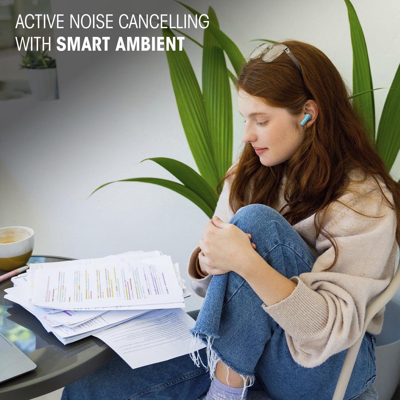 JBL Vibe Beam 2 - True Wireless Noise Cancelling Earbuds with JBL Pure Bass Sound & Smart Ambient technology, 4mics for crisp, clear calls, up to 40Hrs of Playback, IP54 Dust & Water resistant (Black)