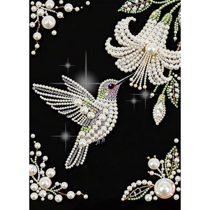 DPDAKIT Hummingbird Pearl Diamond Painting Kits for Adults, 5D Pearl Diamond Art Kits for Adults Beginner, DIY Diamond Dots Gem Art Craft for Home Decor 12x16 inch