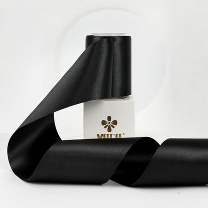 MEEDEE Black Satin Ribbon - Luxurious Double-Faced 3 Inch Wide | 10 Yards for Christmas & Halloween Decor