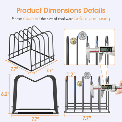 ORDORA Cutting Board Holder Stand Rack Organizer for Cabinet, 5mm Wire Storage Rack for Countertop, Baking Cookie Sheet Pan Organizer inside Cabinet, Chopping Board Holder for Pots, Lids and Skillets
