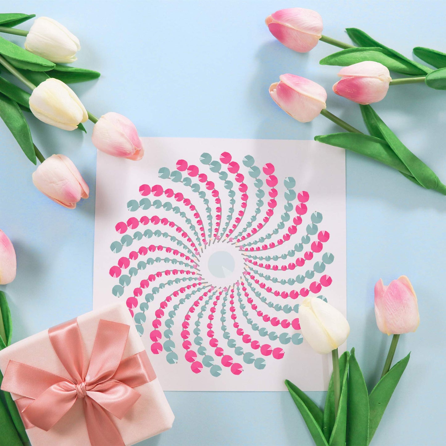 GSS Designs Mandala Dot Art Stencils (2 Pack) - Large Flower Stencil for Dot Mandala Canvas Painting (12x12Inch) - Reusable Painting Stencils for Canvas DIY Art Projects (SL-109)