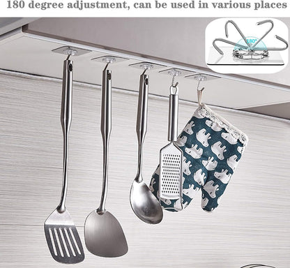 Heavy Duty Adhesive Wall Hooks, 30lb Ceiling Hooks for Kitchen Bathroom, 25pcs